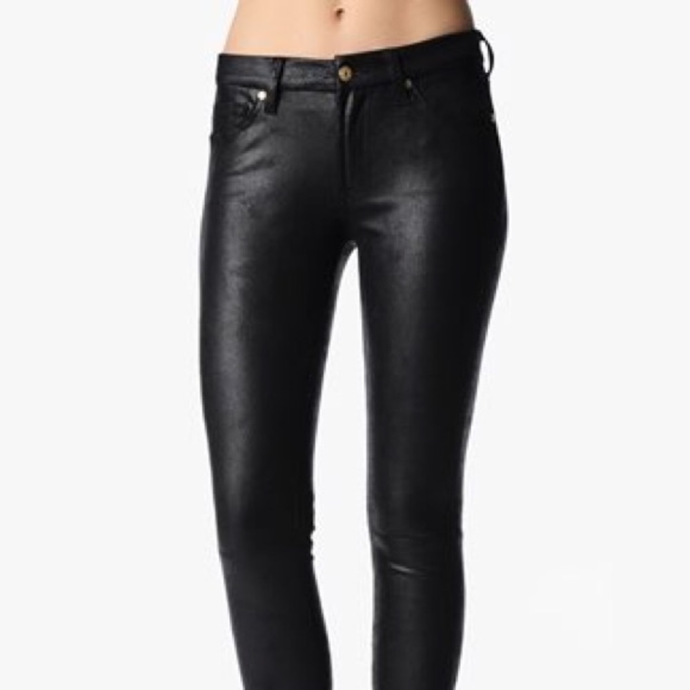 Seven for All Mankind HW Skinny in Black Metallic - Picture 6 of 8